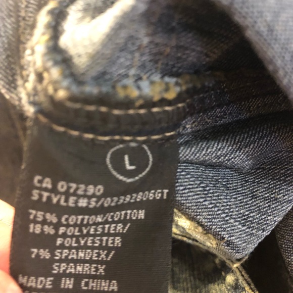 Illegal Jeans Denim Jean blazer jacket butterfly embroidered gem accents L - Picture 8 of 9